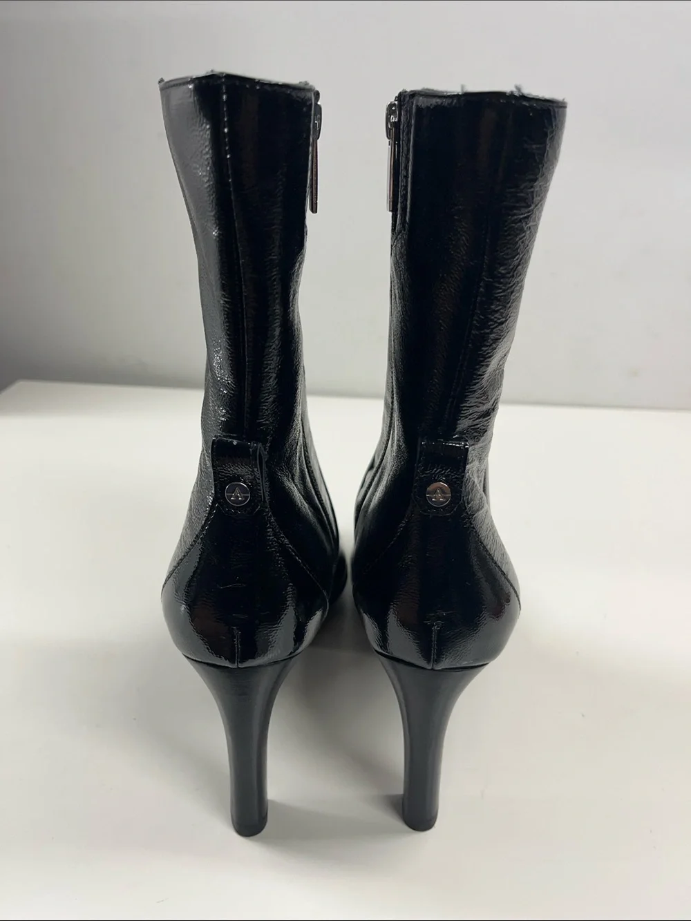 New Aquatalia Renisa Leather Boots in Black Leather Size 10